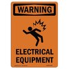 Signmission Safety Sign, OSHA WARNING, 7" Height, Electrical Equipment, Portrait OS-WS-D-57-V-13125